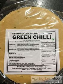 Lizzat green chilli pappad 200gm